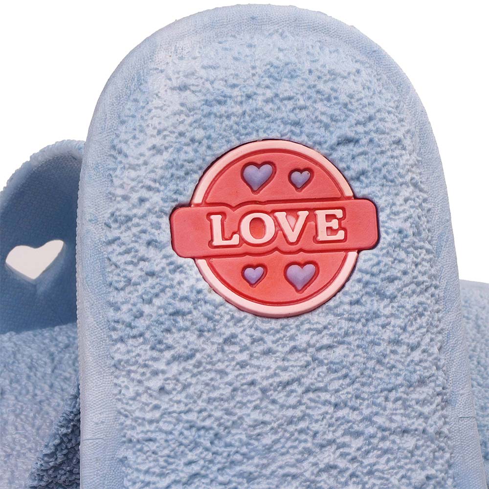 دمپایی زنانه حمام مدل Love کد 08 رنگ آبی کمرنگ